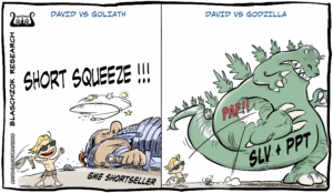 Karikatur: David vs Goliath