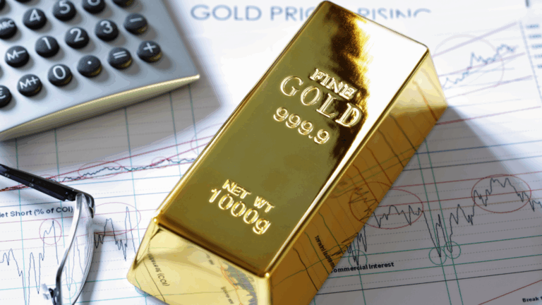 Goldpreis schießt nach Trump-Fed-Eklat nach oben Goldbarren auf Chart